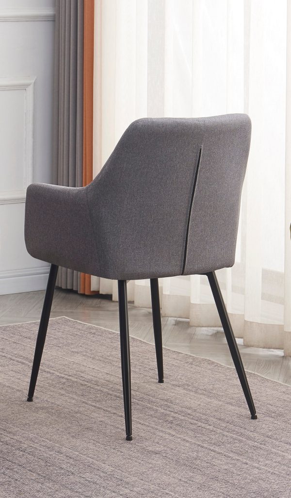 Nia Grey Fabric Dining Chair Set of 2