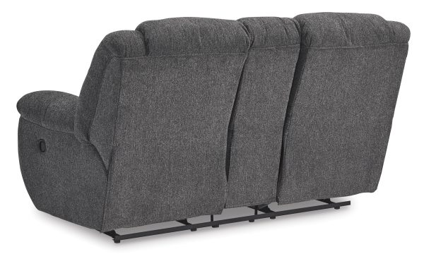Foreside Charcoal Reclining w/Console Loveseat By Ashley Signature