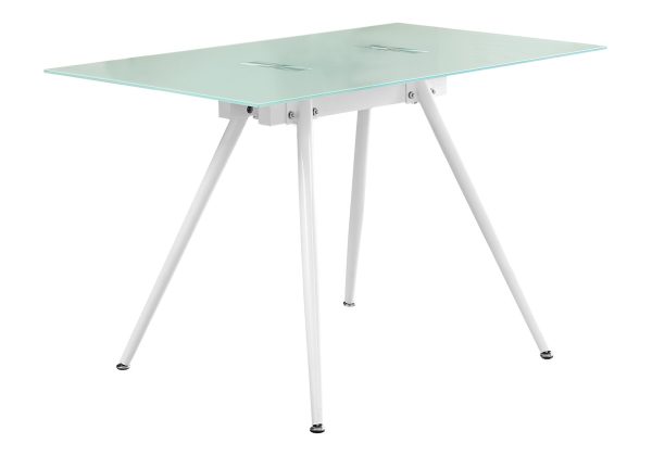 COMPUTER DESK - 28"X 48" / WHITE / 8MM TEMPERED GLASS