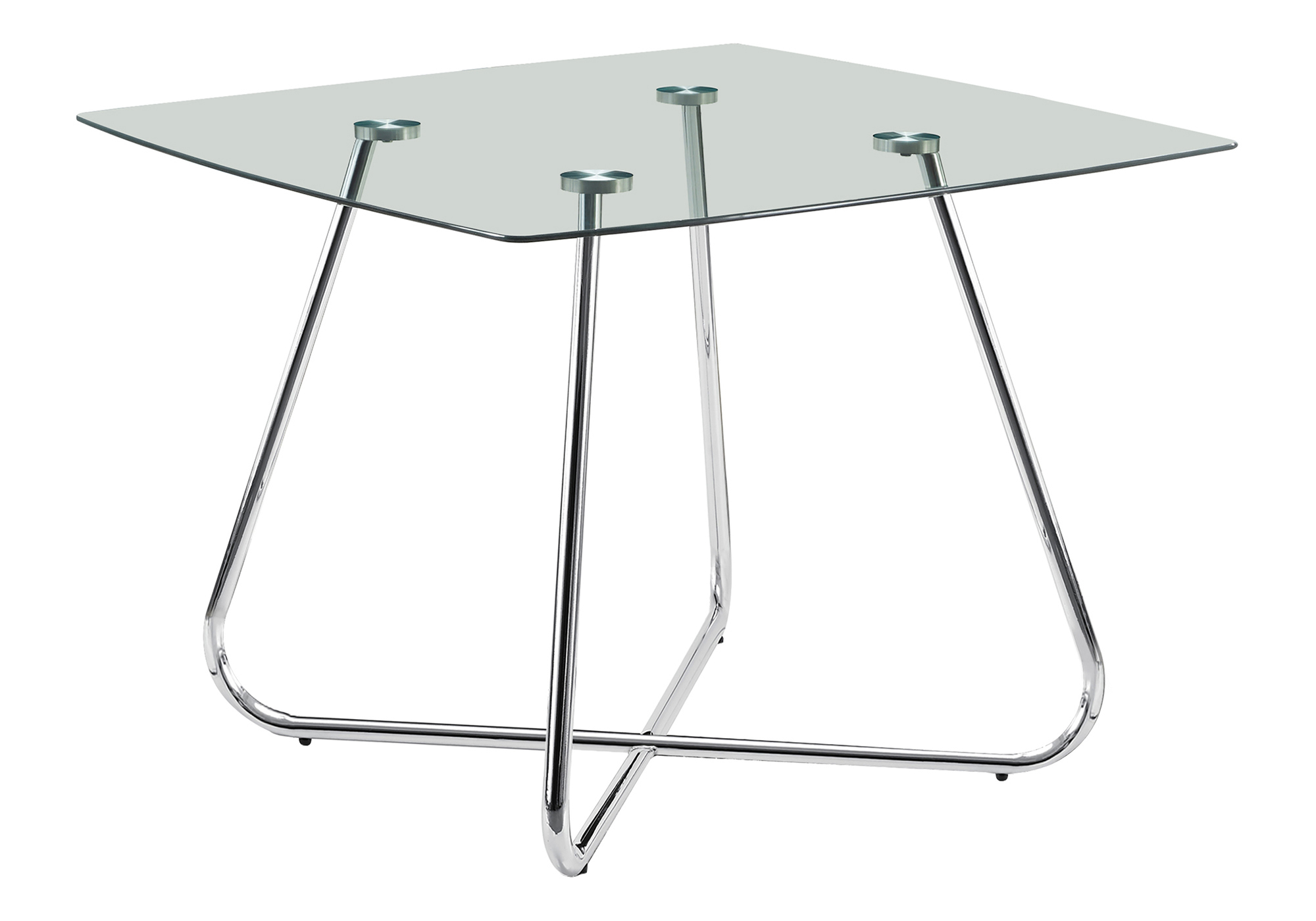 DINING TABLE - 40"DIA CHROME WITH 8MM TEMPERED GLASS