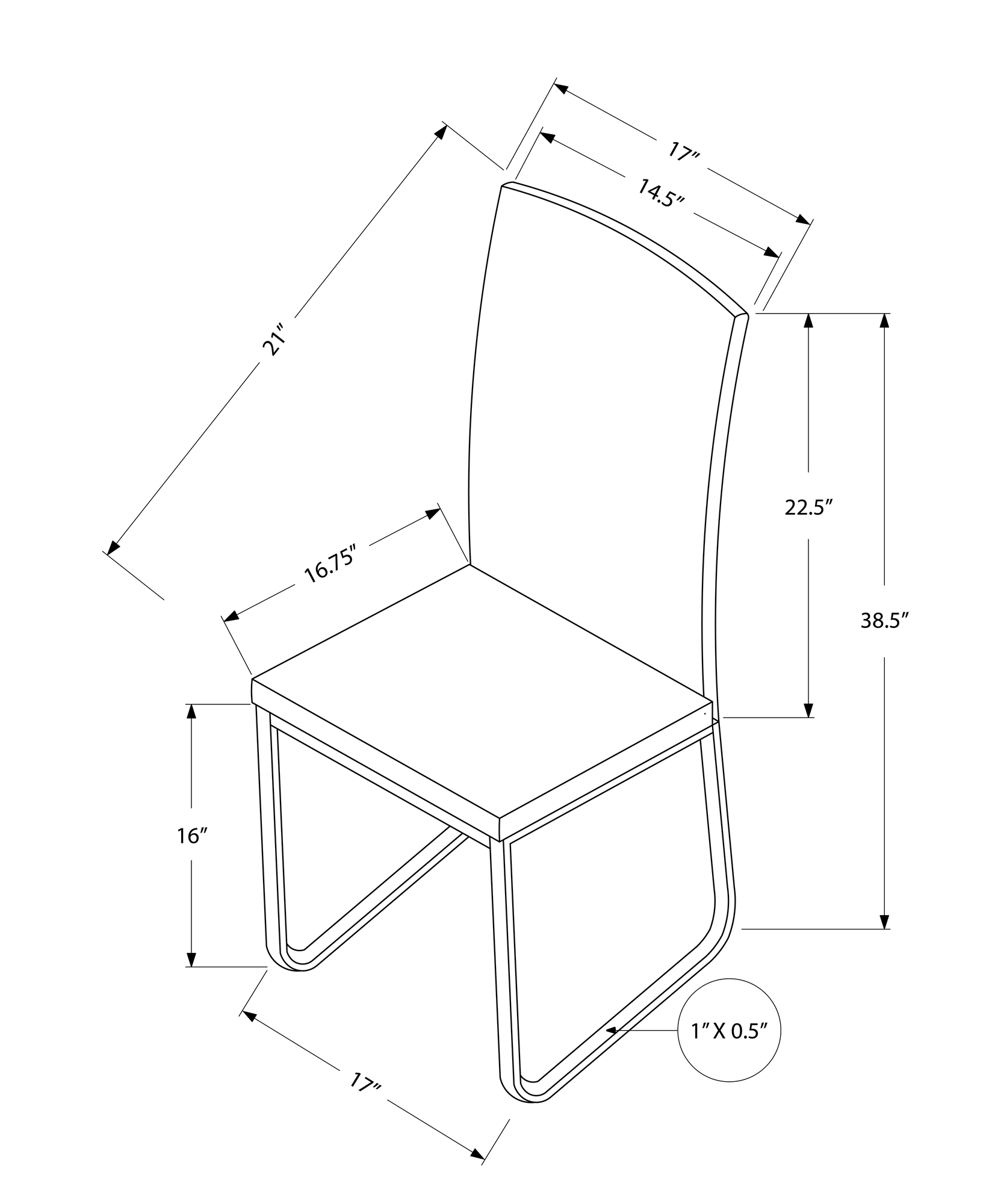 DINING CHAIR - 2PCS / 38"H / BLACK LEATHER-LOOK / CHROME