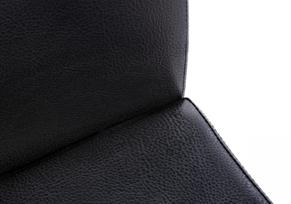 DINING CHAIR - 2PCS / 38"H / BLACK LEATHER-LOOK / BLACK