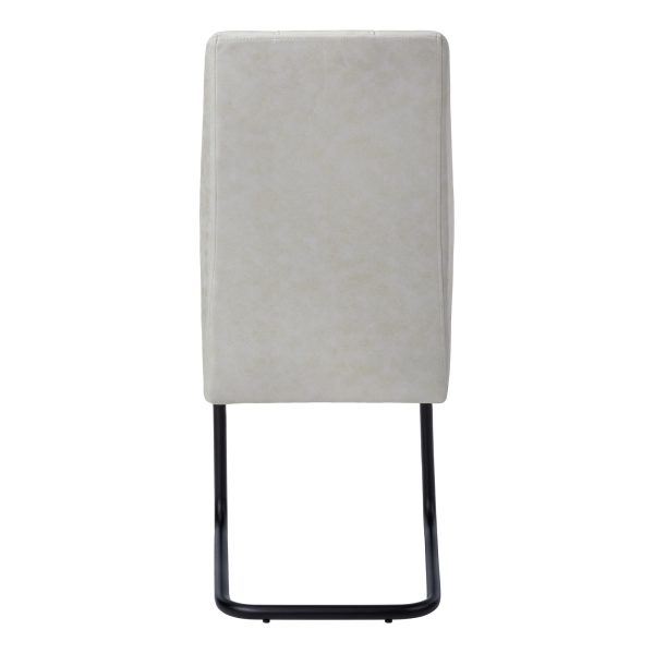 DINING CHAIR - 2PCS / 39"H / GREY FABRIC / BLACK METAL