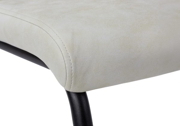 DINING CHAIR - 2PCS / 39"H / GREY FABRIC / BLACK METAL