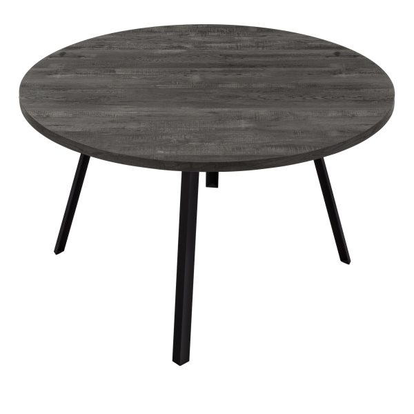 DINING TABLE - 48"DIA/ BLACK RECLAIMED WOOD / BLACK METAL