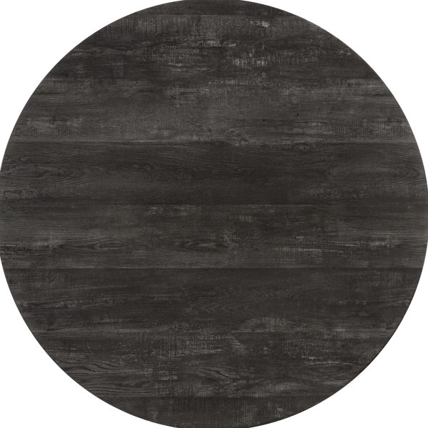 DINING TABLE - 48"DIA/ BLACK RECLAIMED WOOD / BLACK METAL