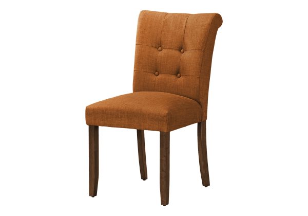DINING CHAIR - 2PCS / 38"H UPHOLSTERED ORANGE FABRIC