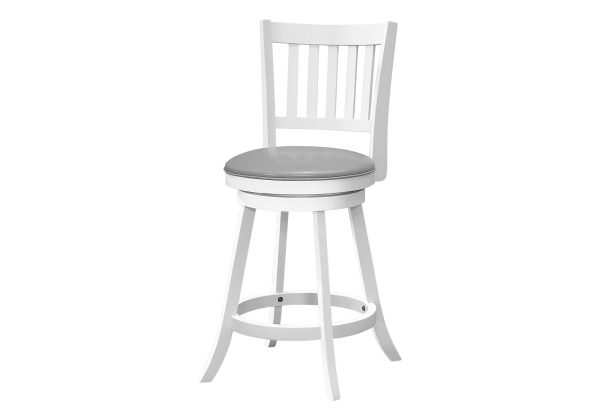 BARSTOOL - 2PCS / 39"H / WHITE / SWIVEL COUNTER HEIGHT