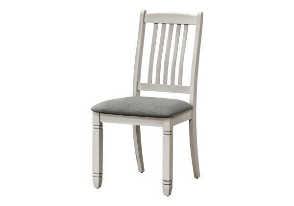 DINING CHAIR - 2PCS / 38"H UPHOLSTERED GREY FABRIC