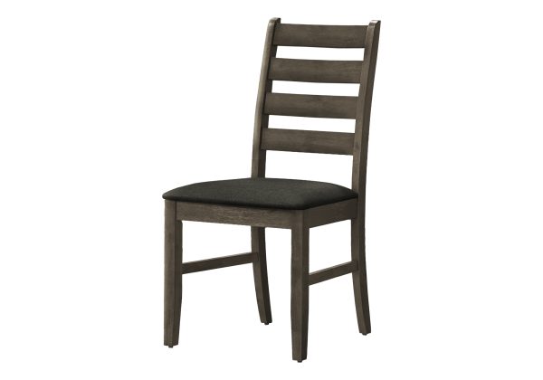 DINING CHAIR - 2PCS / 38"H UPHOLSTERED DARK GREY FABRIC