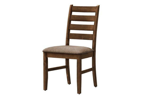 DINING CHAIR - 2PCS / 38"H UPHOLSTERED BROWN FABRIC
