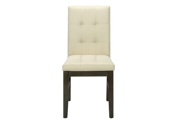 DINING CHAIR - 2PCS / 37"H GREY / CREAM FABRIC SEAT