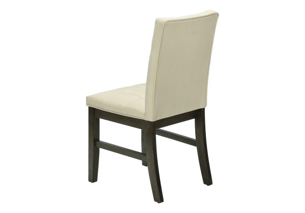DINING CHAIR - 2PCS / 37"H GREY / CREAM FABRIC SEAT