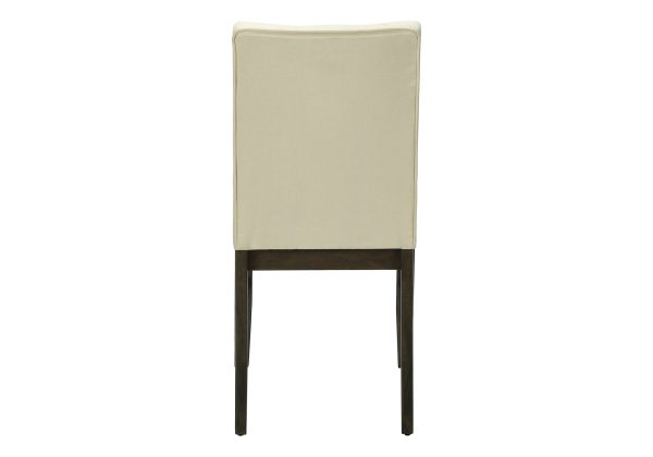 DINING CHAIR - 2PCS / 37"H GREY / CREAM FABRIC SEAT
