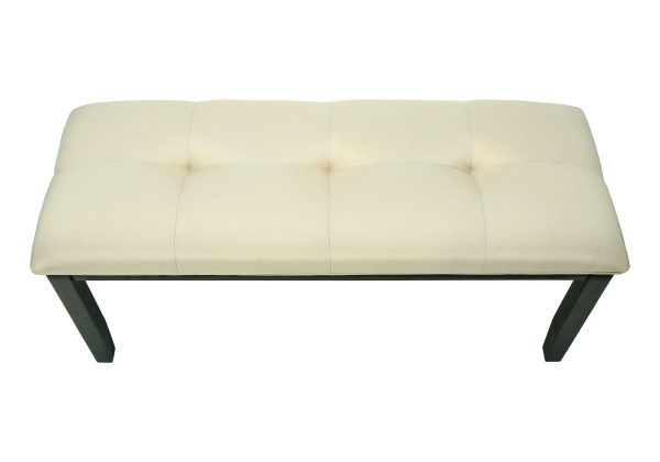 BENCH - 44"L / GREY / CREAM FABRIC SEAT