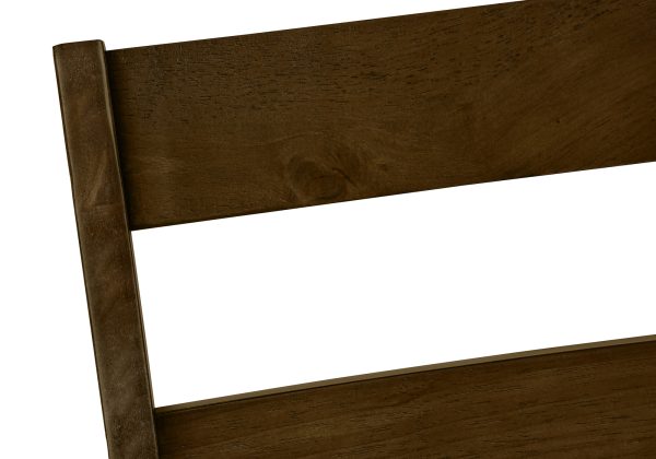 DINING CHAIR - 2PCS / 37"H BROWN WALNUT / BROWN FABRIC