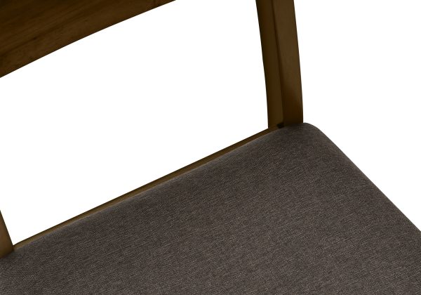 DINING CHAIR - 2PCS / 37"H BROWN WALNUT / BROWN FABRIC