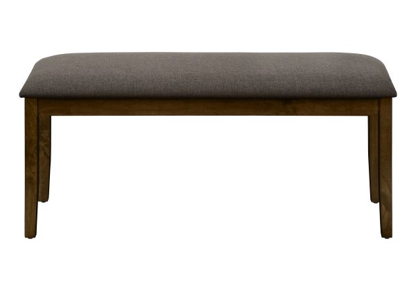 BENCH - 44"L / BROWN WALNUT / BROWN FABRIC
