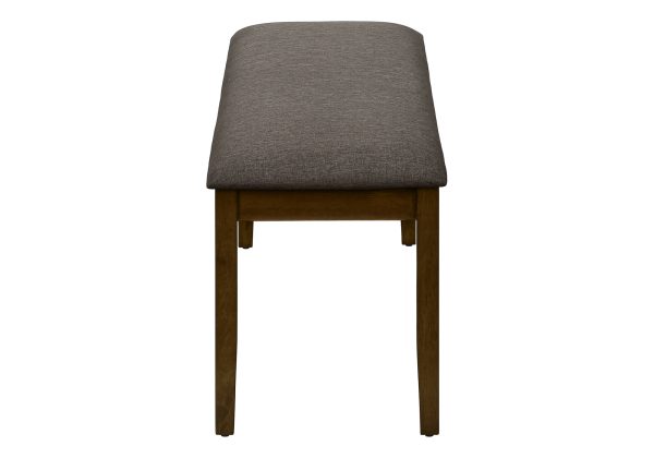 BENCH - 44"L / BROWN WALNUT / BROWN FABRIC
