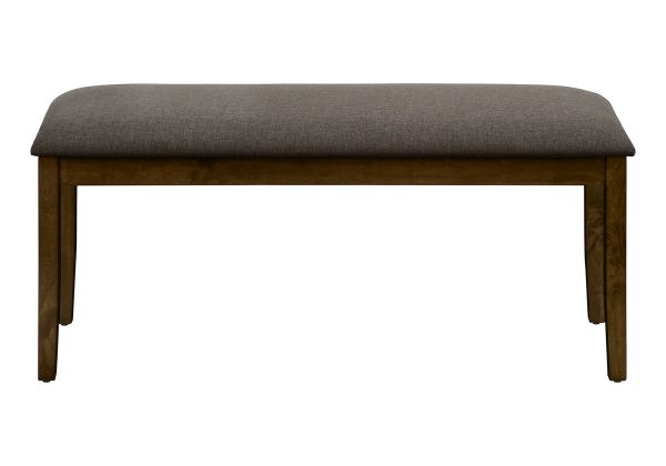 BENCH - 44"L / BROWN WALNUT / BROWN FABRIC