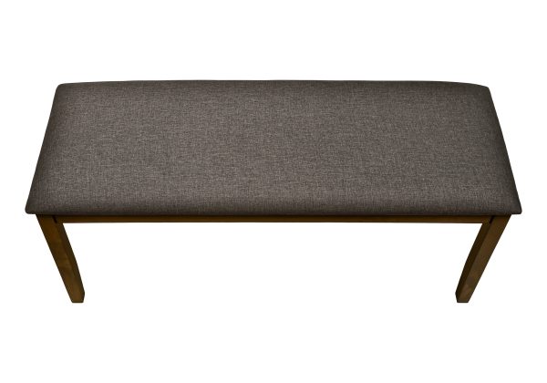 BENCH - 44"L / BROWN WALNUT / BROWN FABRIC
