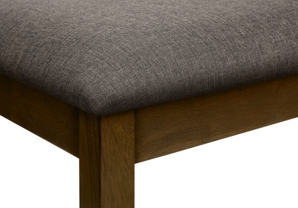 BENCH - 44"L / BROWN WALNUT / BROWN FABRIC