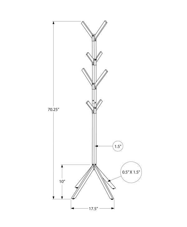 COAT RACK - 70"H / BLACK METAL