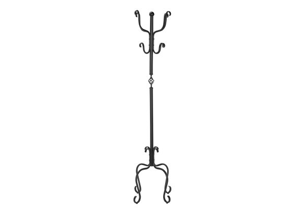 COAT RACK - 74"H / TRADITIONAL HAMMERED BLACK METAL