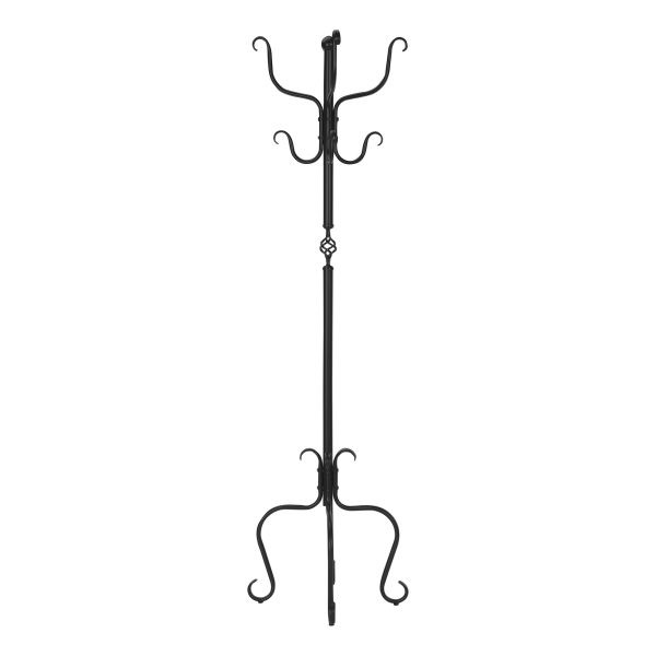 COAT RACK - 74"H / TRADITIONAL HAMMERED BLACK METAL