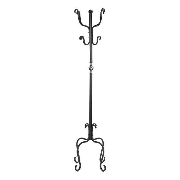 COAT RACK - 74"H / TRADITIONAL HAMMERED BLACK METAL
