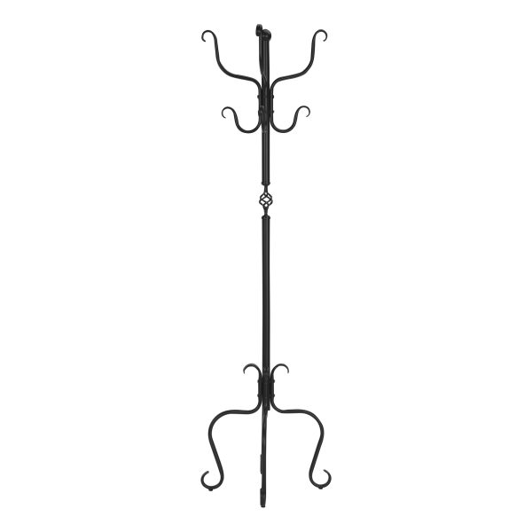 COAT RACK - 74"H / TRADITIONAL HAMMERED BLACK METAL