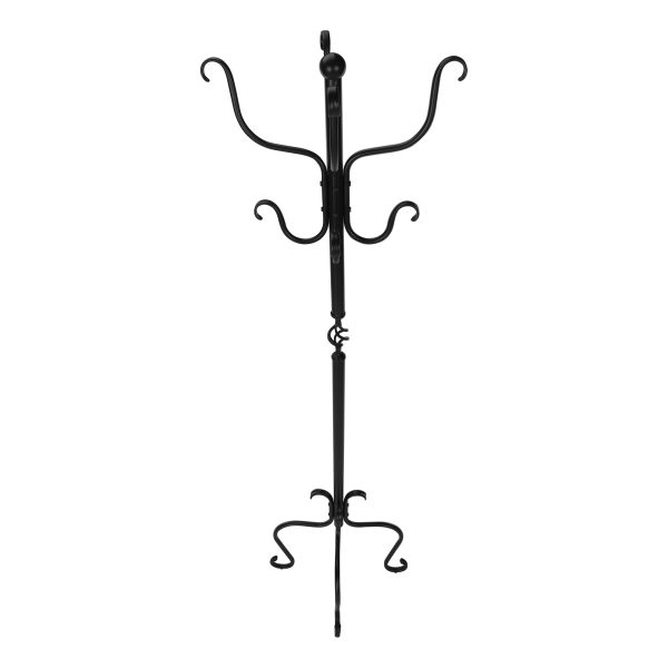 COAT RACK - 74"H / TRADITIONAL HAMMERED BLACK METAL