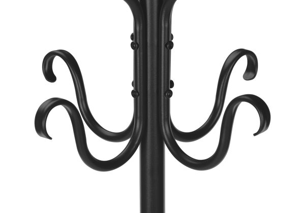 COAT RACK - 74"H / TRADITIONAL HAMMERED BLACK METAL