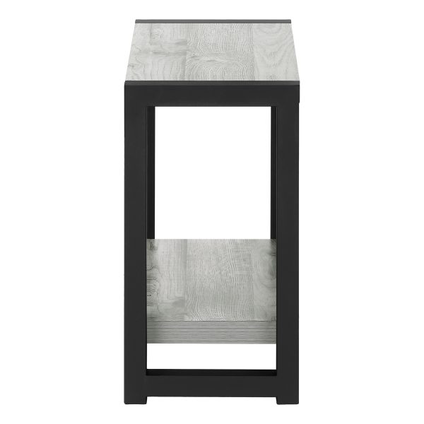 ACCENT TABLE - 22"H / GREY / BLACK METAL