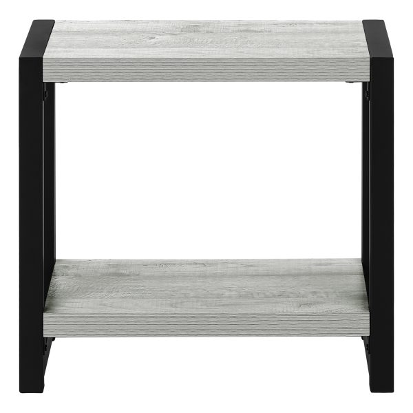 ACCENT TABLE - 22"H / GREY / BLACK METAL