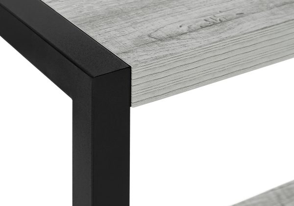 ACCENT TABLE - 22"H / GREY / BLACK METAL
