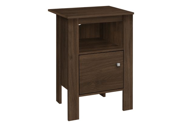 ACCENT TABLE - DARK WALNUT NIGHT STAND WITH STORAGE