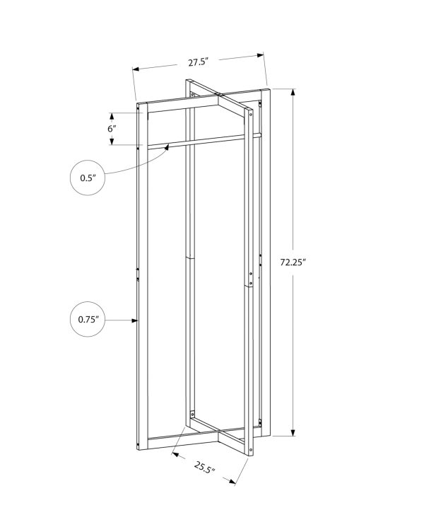 COAT RACK - 72"H / WHITE METAL