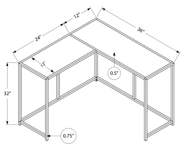 ACCENT TABLE - 36"L / WHITE / WHITE CORNER CONSOLE