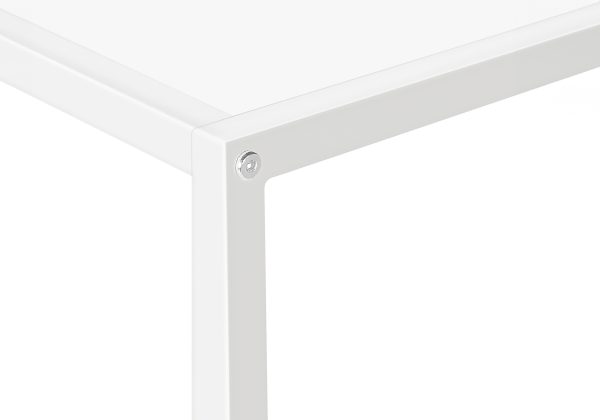ACCENT TABLE - 36"L / WHITE / WHITE CORNER CONSOLE
