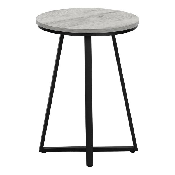 ACCENT TABLE - 22"H / GREY / BLACK METAL