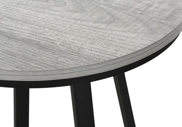 ACCENT TABLE - 22"H / GREY / BLACK METAL