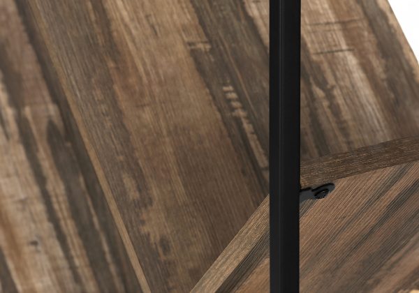 BOOKCASE - 60"H / BROWN RECLAIMED WOOD-LOOK / BLACK METAL