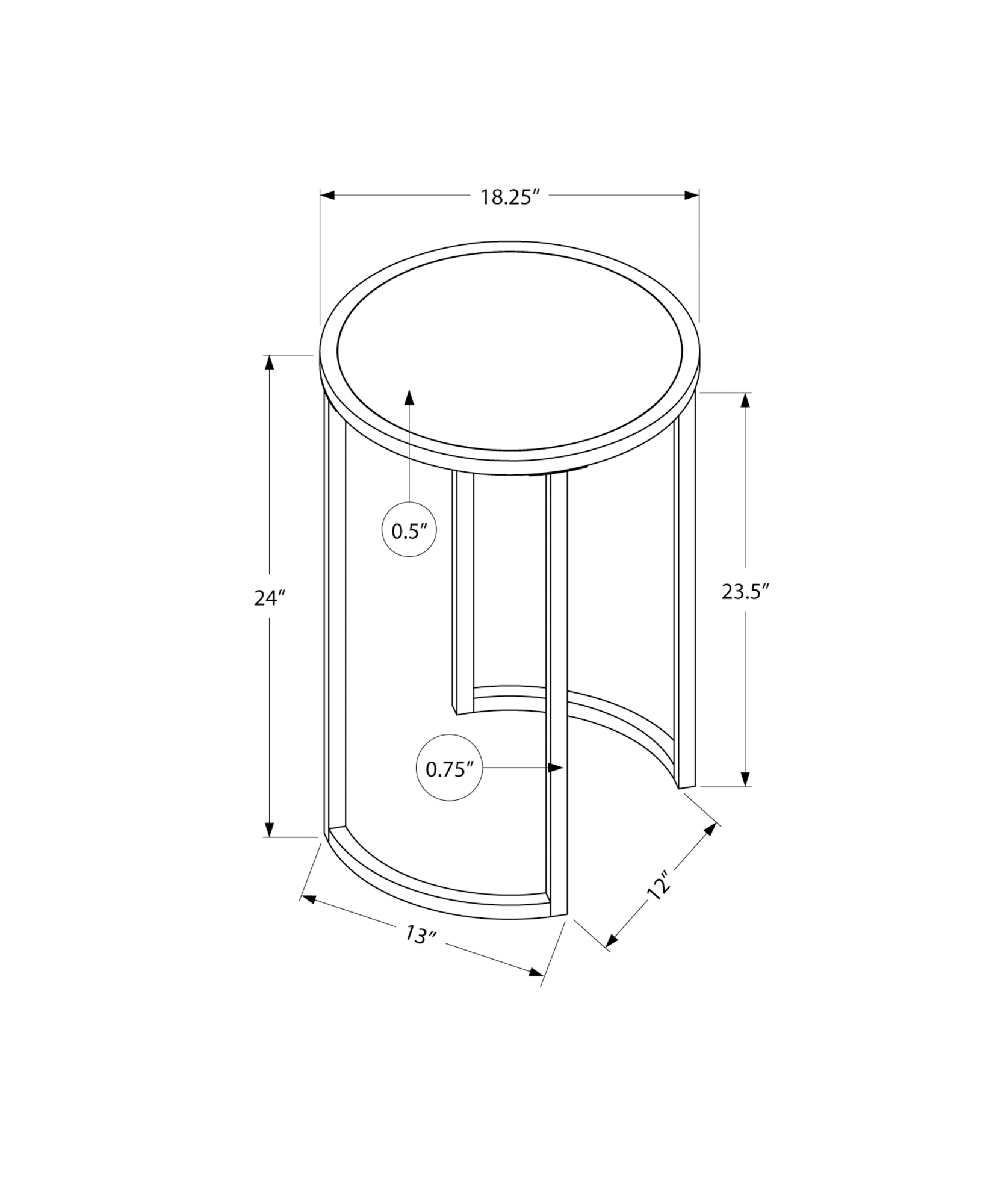 ACCENT TABLE - 24"H / WHITE MARBLE-LOOK / SILVER METAL