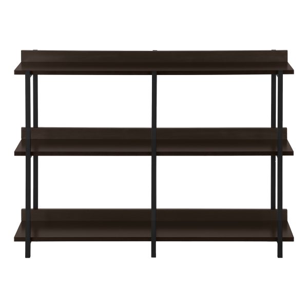 ACCENT TABLE - 48"L / ESPRESSO / BLACK METAL HALL CONSOLE