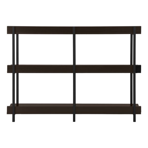 ACCENT TABLE - 48"L / ESPRESSO / BLACK METAL HALL CONSOLE