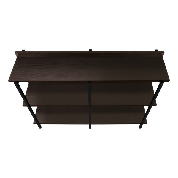 ACCENT TABLE - 48"L / ESPRESSO / BLACK METAL HALL CONSOLE