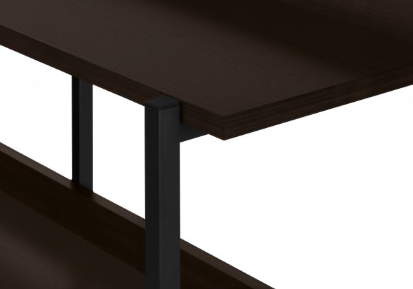 ACCENT TABLE - 48"L / ESPRESSO / BLACK METAL HALL CONSOLE