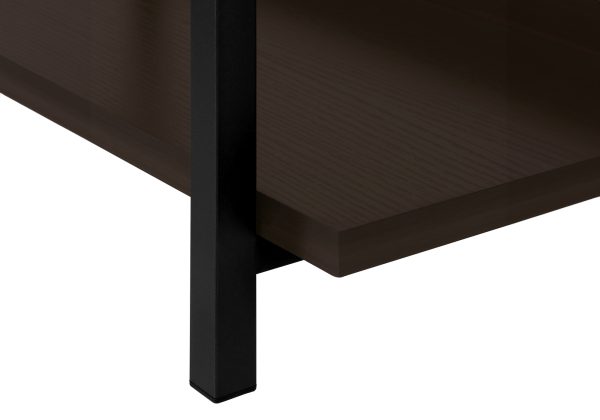 ACCENT TABLE - 48"L / ESPRESSO / BLACK METAL HALL CONSOLE