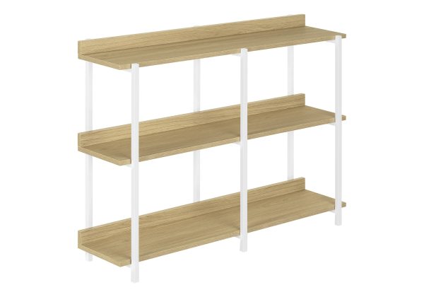 ACCENT TABLE - 48"L / NATURAL / WHITE METAL HALL CONSOLE